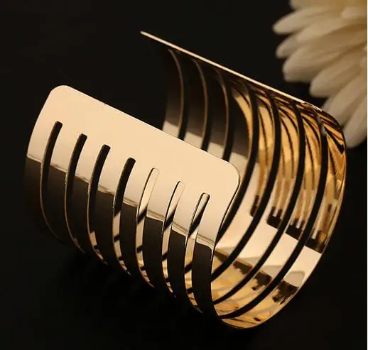

SBY1246 New Fashion Maxi African punk Gold Silver Open Cuff bangles braclets jewelry for women Girls Gifts