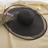 HT2504 Sun Hat Summer anti-UV Lady Wide Brim Hat Women Solid Plain Floppy Summer Straw Hats for Women Female Mesh Brim Beach Hat ► Photo 3/6