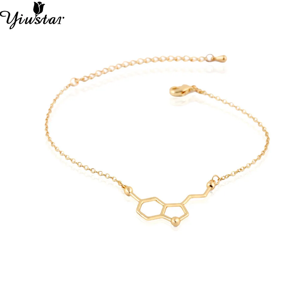 Yiustar Высокое качество для женщин браслеты серотонин молекулы звено цепи браслет химическая структура браслет модные украшения