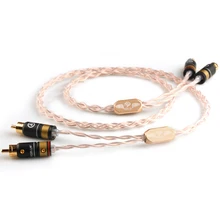 

XiaoFan Handmade X018 Fever Audio Speaker Signal Cable Coaxial Cable 2 Pairs 2 RCA Audio Cable Double Lotus Cable Free Shipping