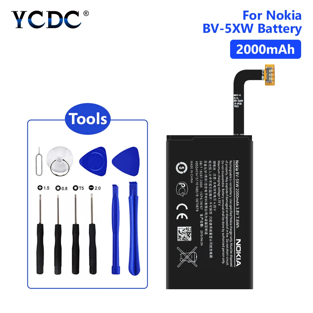 3 8 V BV 5XW 2000mAh литий ионные аккумуляторы + открытые инструменты для телефона Nokia Lumia