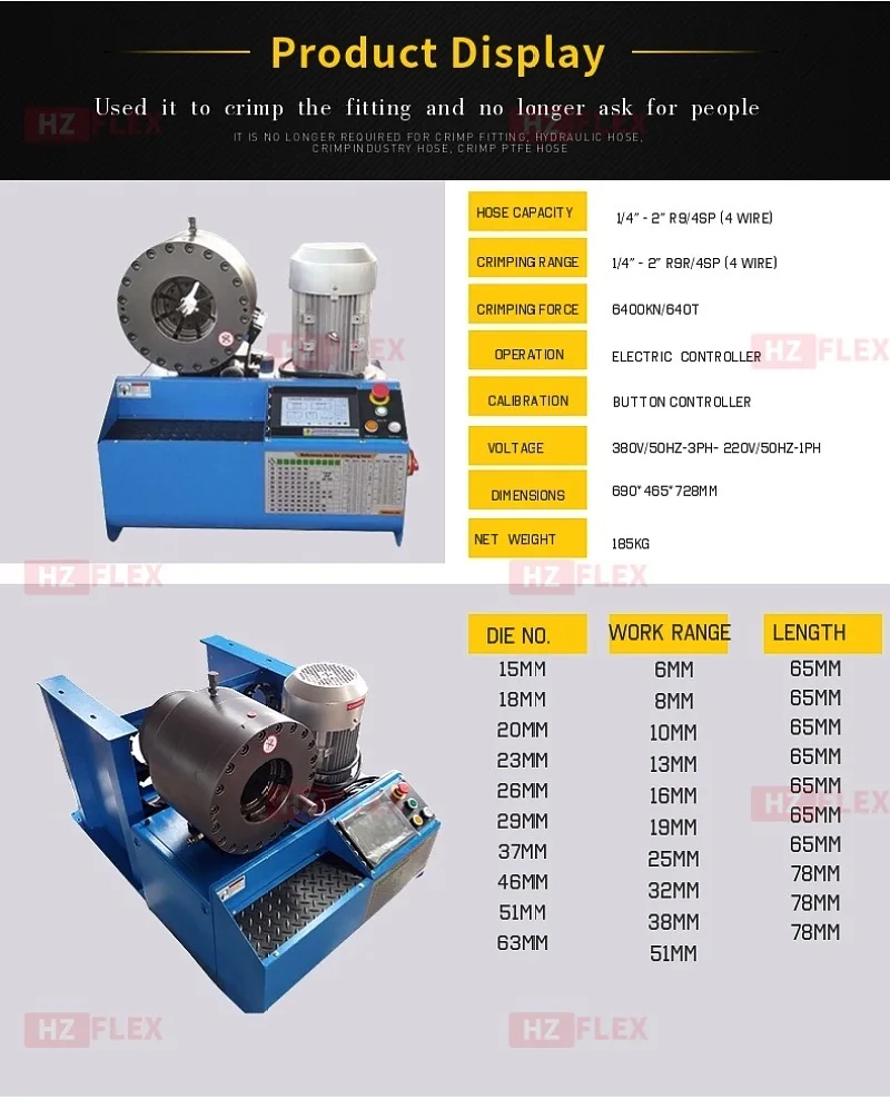 Approved-Ce-Hydraulic-Hose-Crimping-Machine-hz-91h-Crimping-2inch-Hydraulic-Hose-From-China-Manufacturer 3
