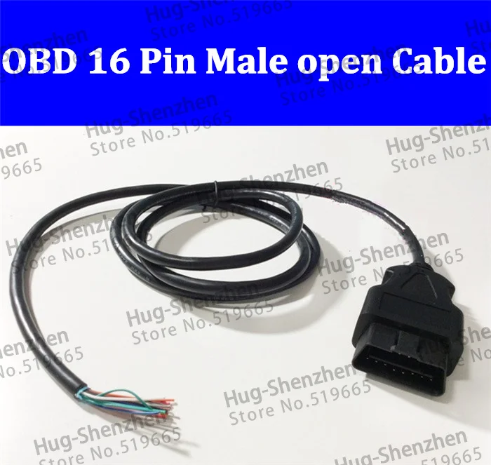 

Hot Saleing 1.5M OBD2 OBD-II 16 Pin Male Extension Connector Diagnostic Cable Opening Cable Plug--5pcs/lot