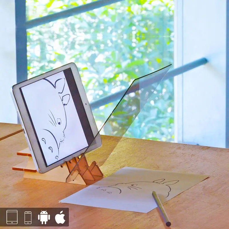 LED-Projection-optical-drawing-board-sketch-specular-reflection-dimming-bracket-holder-Linyi-painting-mirror-plate-copy(2)