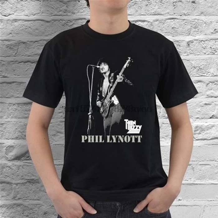 THIN LIZZY PHIL LYNOTT DUBLIN Rock Band Legeng 1 Black T