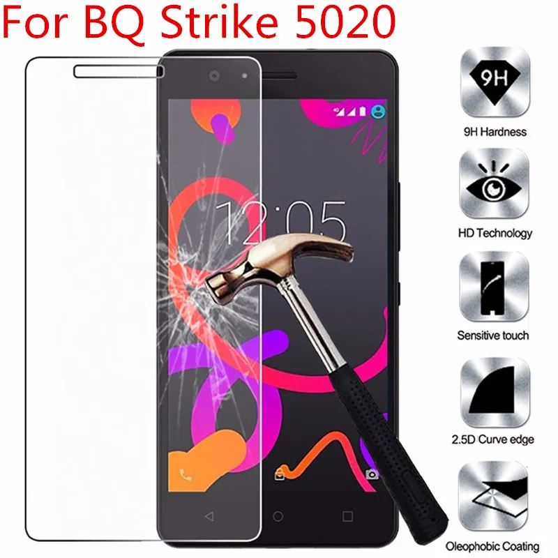

For BQ Strike 5020 BQS BQS5020 BQS-5020 5.0 inch Tempered Glass Screen Protector Guard For BQ 5020 Protective Guard Film Case