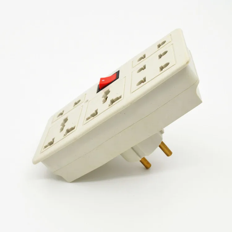  Independent switch Germany socket Splitter 3 jacks 3 way outlet extend plug socket UK/US/EU/AU to Germany converter hot sell