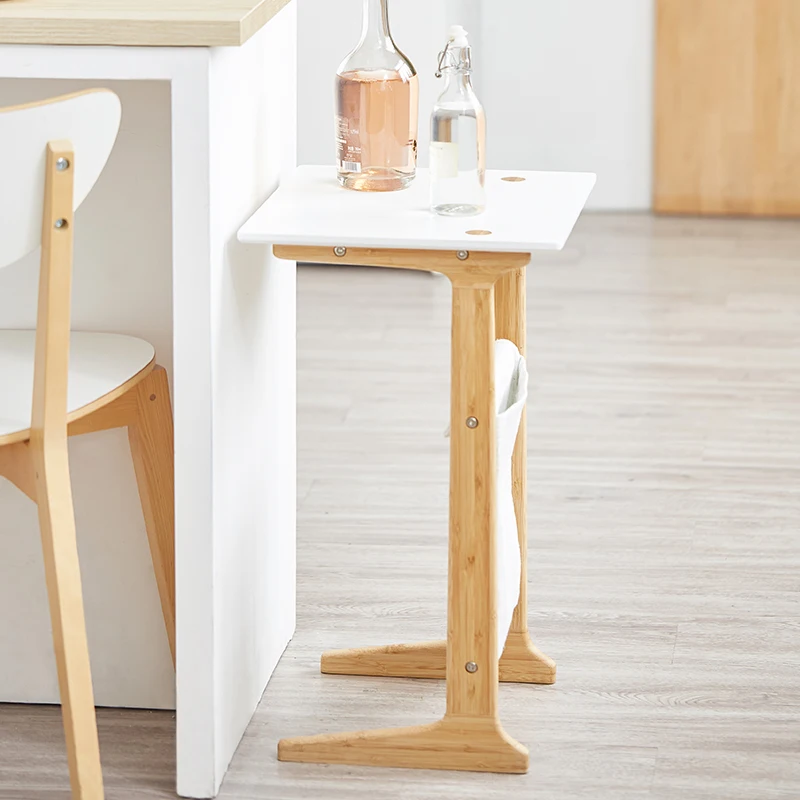 ZEN'S BAMBOO Sofa End Table White Coffee Table for Living Room Night Table for Bedroom Accent Furniture ZEN'S BAMBOO Sofa End Table White Coffee Table for Living Room Night Table for Bedroom Accent Furniture