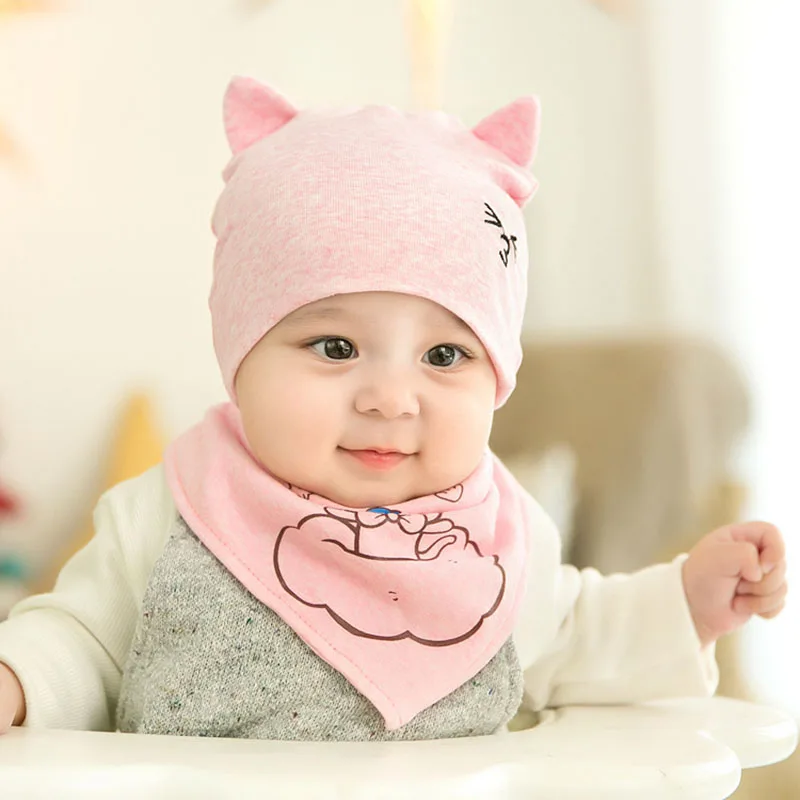 Лидер продаж унисекс Детский головной убор+ повязка, комплект из Кепки из хлопка для детей от 0 до 6 месяцев с милыми рисунками животных для новорожденных Подставки для фотографий новорожденных аксессуары для малышей