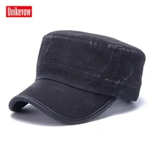 UNIKEVOW Cotton Army Cap Sport Embroidered Flat top Hat for men and women Military cap UNIKEVOW Cotton Army Cap Sport Embroidered Flat top Hat for men and women Military cap