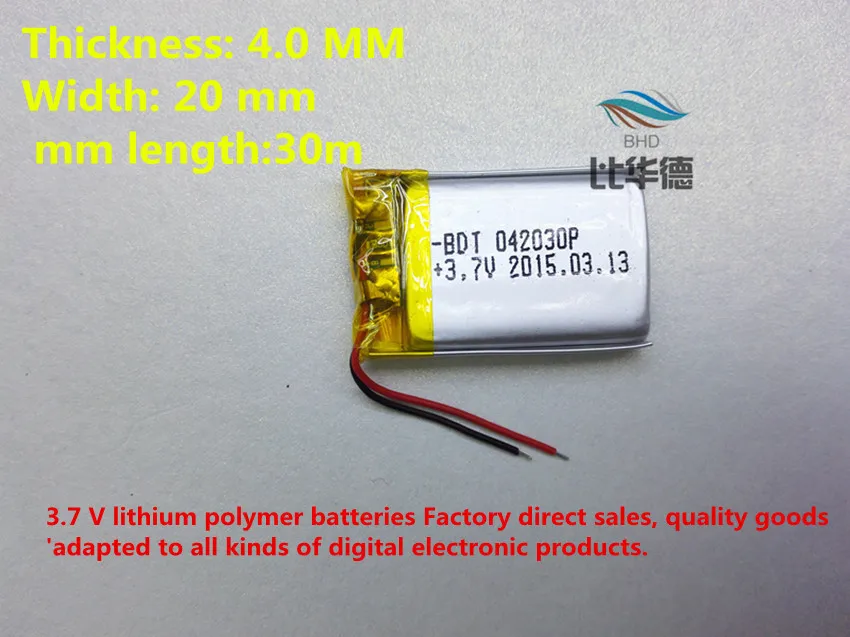 1 шт./лот) 042030 180 мАч литий-полимерный аккумулятор качество товаров CE FCC ROHS Сертификация