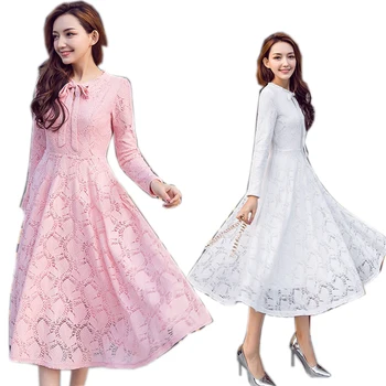

2017Winter elegant lace long dress warm fleece velvet pinched waist ball gown dress cultivating plus size vestidos S-XXXXL 19820