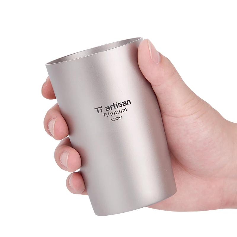 300 ミリリットルチタンビールカップワイン飲料マグ水箸置き軽量 110 グラム二重壁ジュース茶コーヒーカップ屋外 Ta87 屋外用食器 Aliexpress