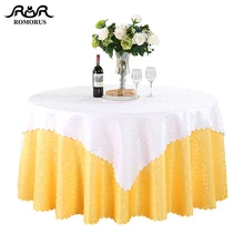 Gold White Jacquard Round Tablecloth Square/Rectangular Table Covers for Wedding Party Home Decoration Luxury Hotel Table Cloth