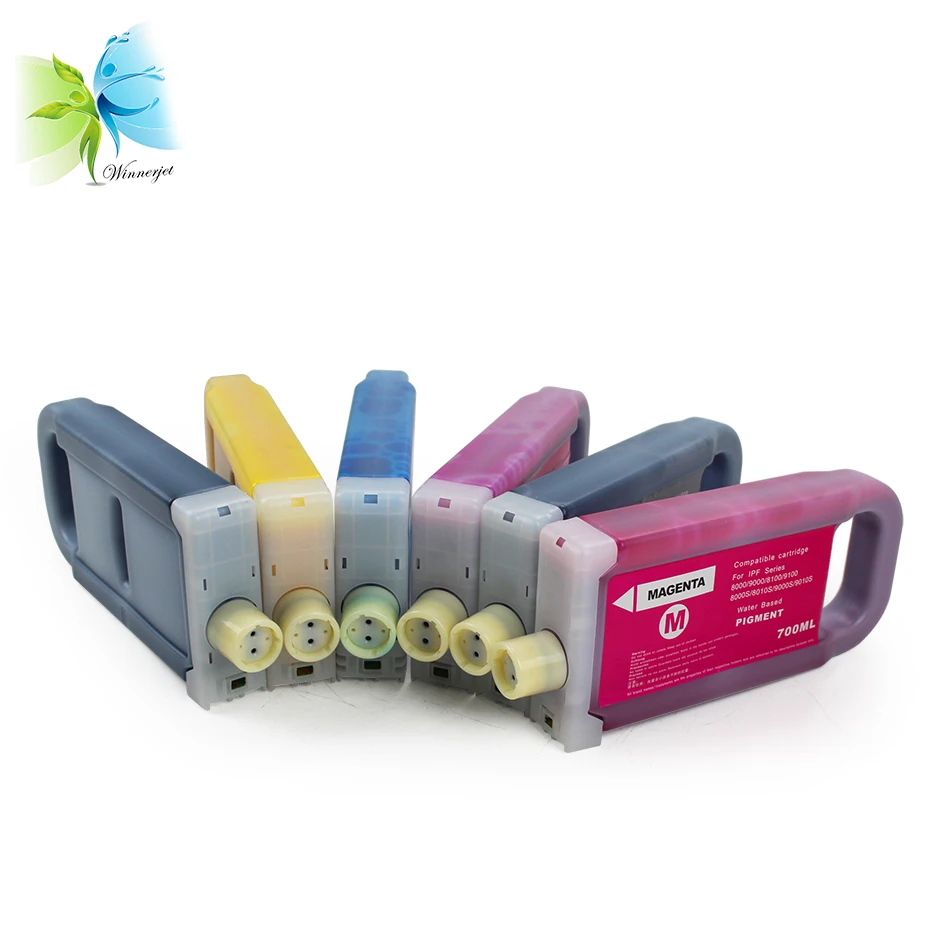 WINNERJET 6pcs/lot PFI 703 full pigment & dye ink cartridge for Canon IPF810 IPF820 IPF815
