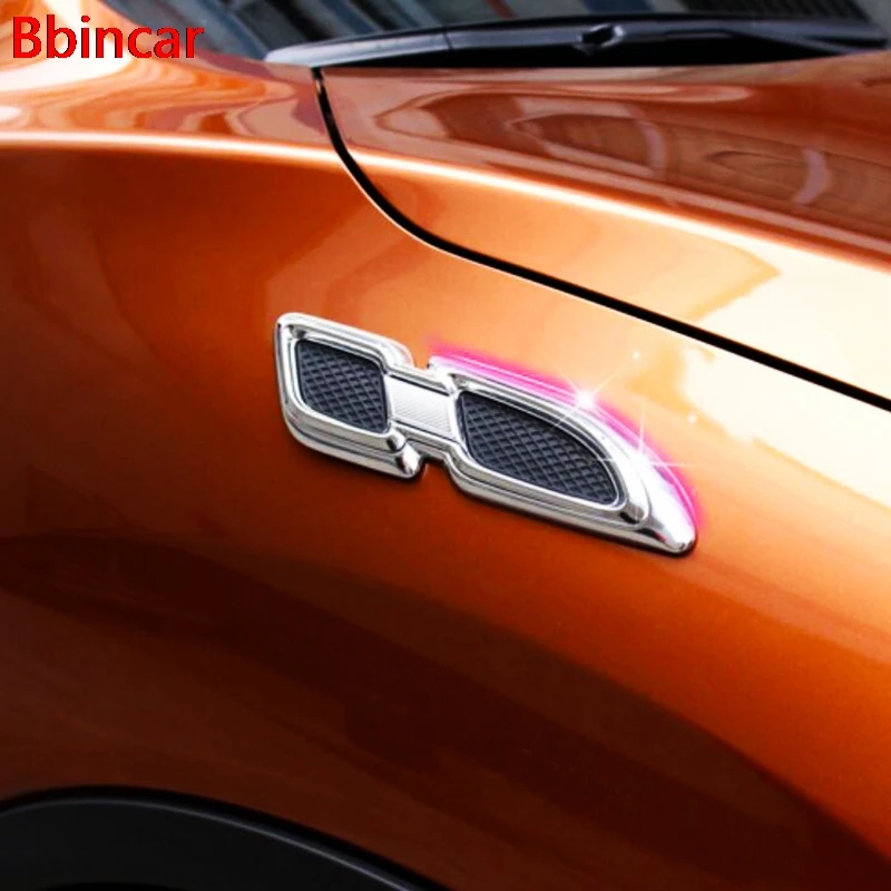 

Bbincar ABS Chrome Front Side Modling Sticker DIY Exterior Accessories 2pcs For Nissan X-trail T31 T32 Rogue 2014 2015 2016 2017