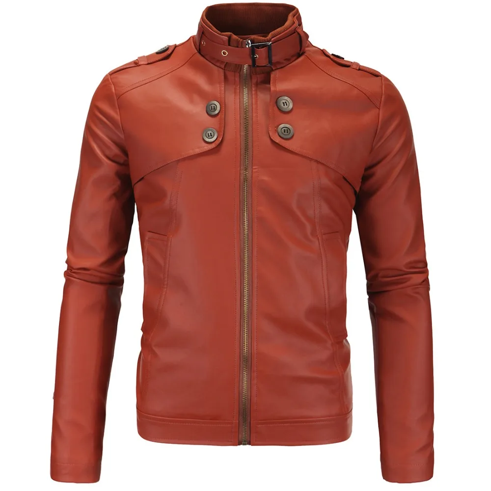 M-4XL Plus Size Mens Slim Fit Leather Blazer Jacket Motor Biker Winter Coat Punk