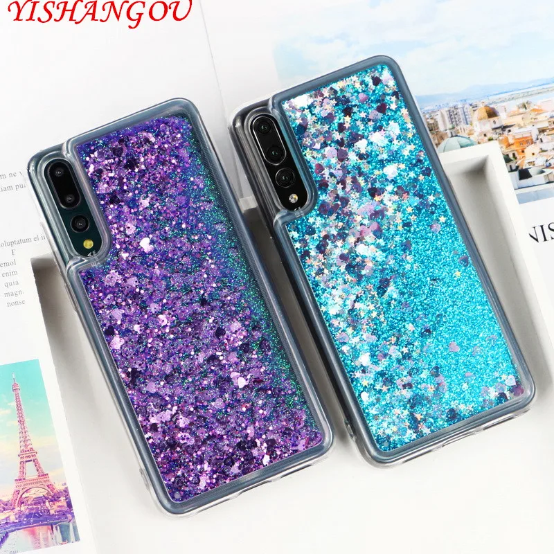 

YISHANGOU Cases For Huawei P20 Lite P8 P9 P10 Plus Mate10 Pro Glitter Liquid Quicksand Soft Case For Honor 6X NOVA 3 3i 2i 2S 3E