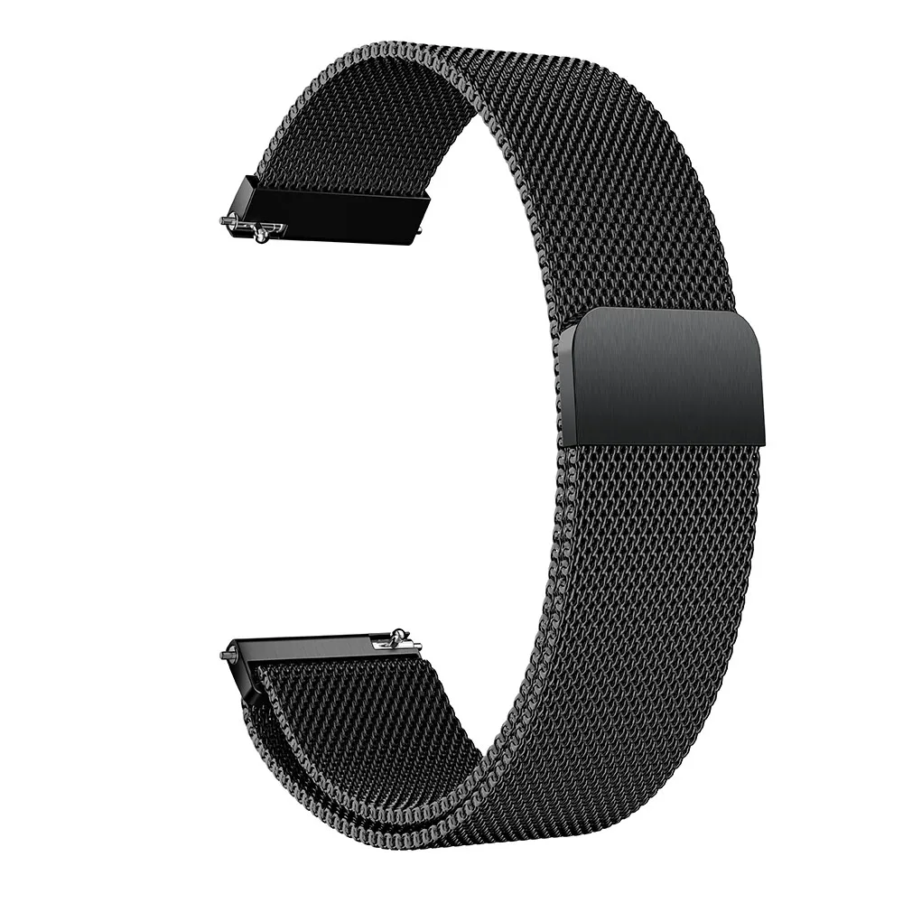 20 мм Ремешки для наручных часов для samsung Galaxy Active Milanese loop ремешок из нержавеющей стали для samsung gear S2 Спортивный Классический металлический браслет - Цвет ремешка: Black