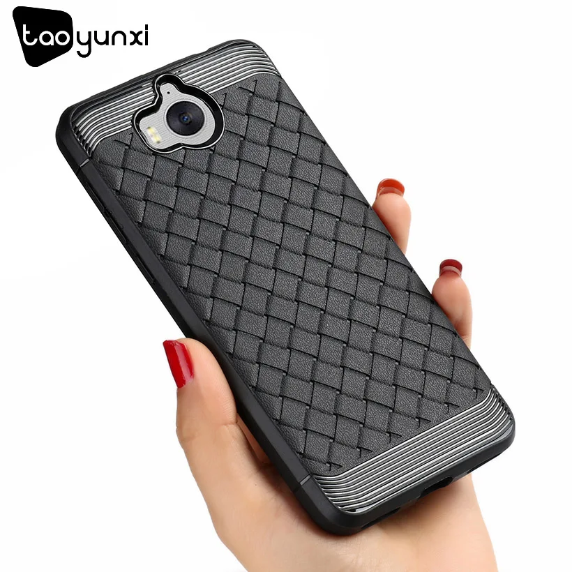 TAOYUNXI Back Cases For Huawei Y6 2017 Case Grid Weaving
