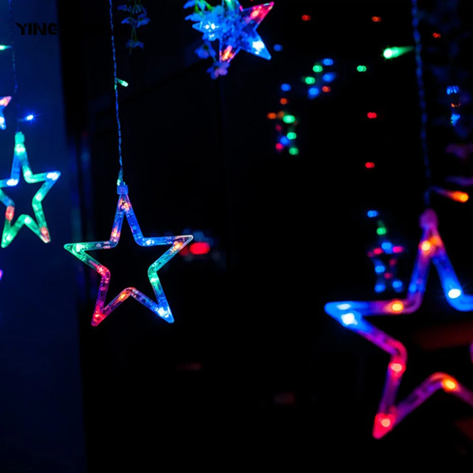 

YINGTOUMAN 2018 Romantic Star LED String Lights Garden Lamp Christmas Party Festival Holiday Decorative Lightings 2.5m 138LED