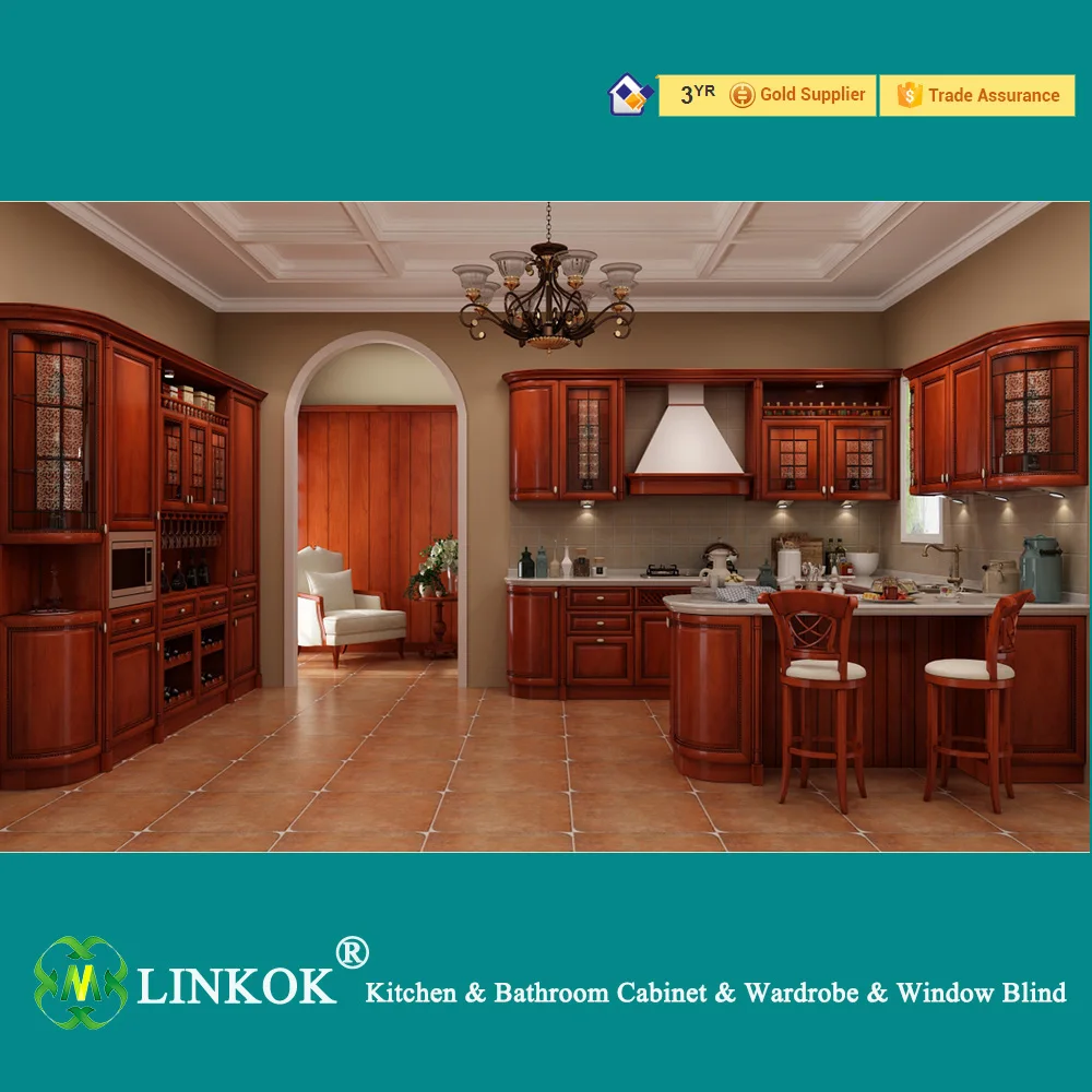 Linkok Furniture Luxury high end solid wood kitchen