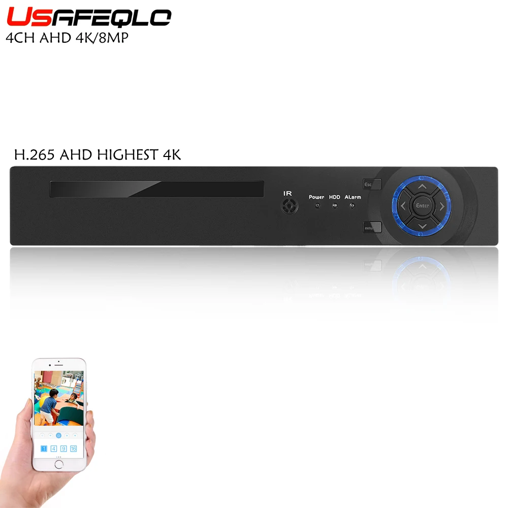 USAFEQLO новейший AHD H.265 DVR/HVR/NVR AHD 4K DVR Поддержка AHD 8MP/5MP/4MP/1080 P/CVBS IP 8MP 1 HDD высокое качество ahd dvr