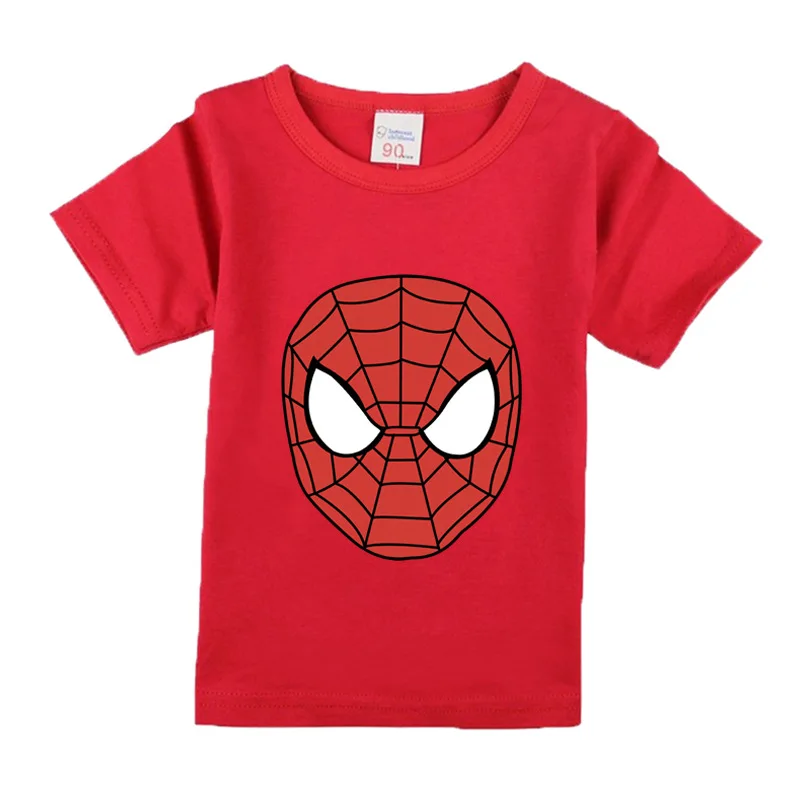 

Boys Spider-Man T-Shirt Children's Fashion Short Sleeve Clothes Cartoon Print Mask Top Brand Designer Pop Hero T-Shirt 1-7Y