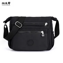 Модная нейлоновая пляжная сумка через плечо для женщин, водонепроницаемые сумки для, с цветочным принтом, через плечо, для Bolsa Feminina Bolsos Mujer, Черная