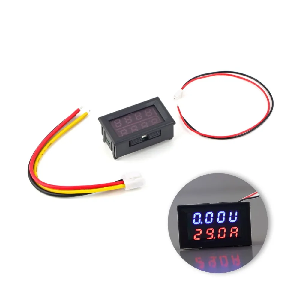 

Supply Voltage DC4.5-30V Digital Display LED Digital Volt Amp 2 in 1 Panel Meter Voltmeter Ammeter 100V 10A Blue/Red