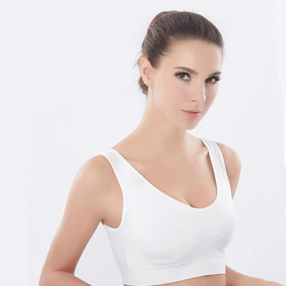 Женский спортивный бюстгальтер 5 цветов s-xl для девушек, цельный бюстгальтер пуш-ап с мягкой чашечкой для занятий йогой и фитнесом, повседневная одежда, дышащий ударопрочный Топ - Цвет: White