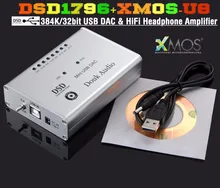 Music-hall Dernière Mini Haute-Résolution DSD1796 XMOS U8 Asynchrone 384 K/32bit USB DAC Casque Amplificateur Préampli