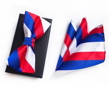 2PCS Slim Striped Men Bow Tie and Handkerchief Set Bowtie Necktie Cravate Homme Noeud Papillon Man Corbatas Hombre Pajarita cartoon fish doodle print tie bowtie and handkerchief