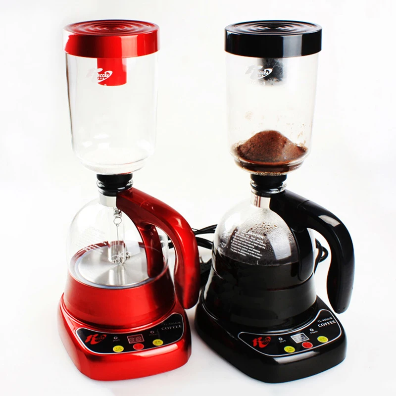 

Siphon Coffee Pot Coffee Cooking Machine Set Electric Glass Coffee Machine 2 Colors Coffee Maker Red And Black