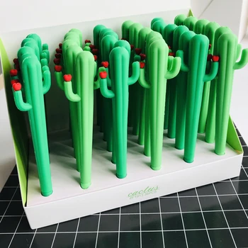 

Cute Fresh Soft Cactus Gel Pen Rollerball Pen School Office Supply Student Stationery 0.5mm Black Ink