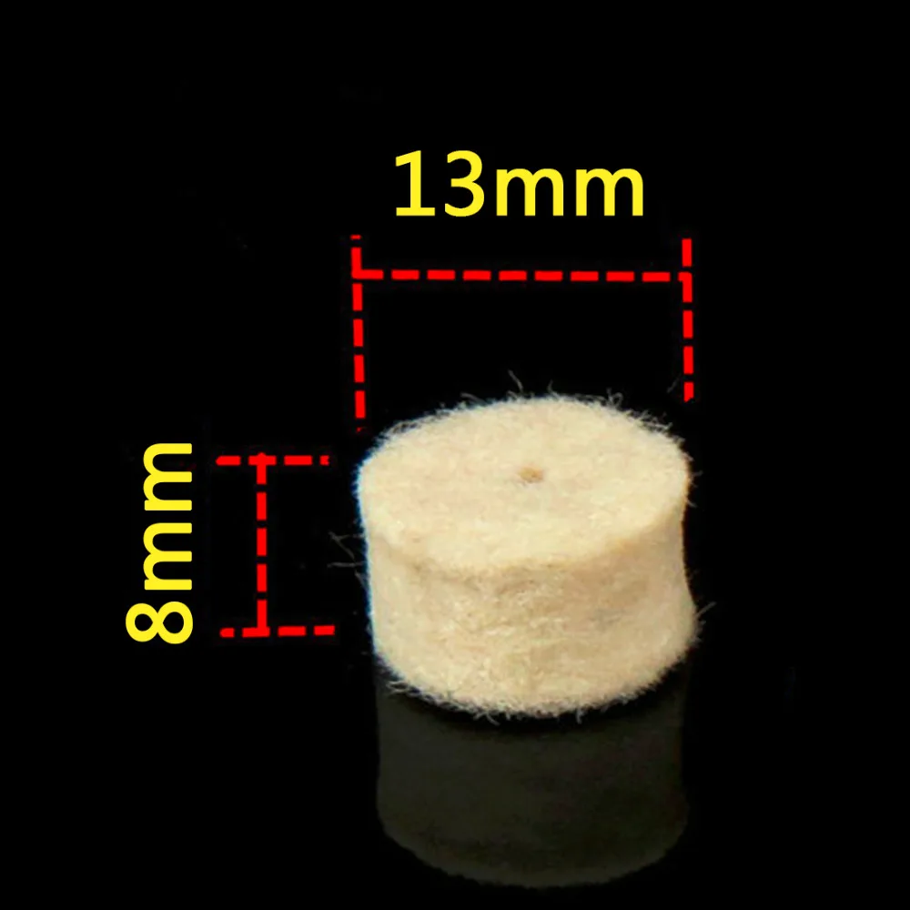 50 шт. 13 мм Шерсть Войлок Полировка колеса шлифовальная полировальная подкладка+ 2 шт 3,2 мм хвостовики для вращающихся инструментов аксессуары