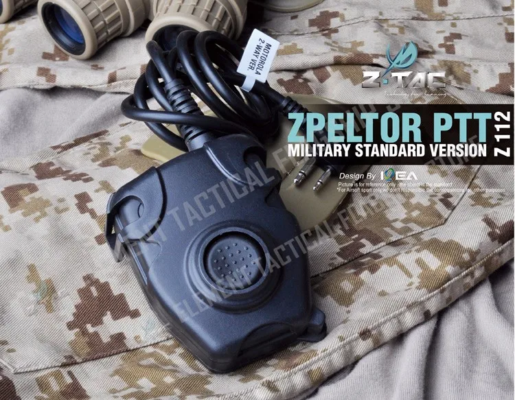 Z Тактический airsofte Боуман элита II Гарнитура с Peltor PTT для прослушивания Kenwood Z-TAC наушники Airsoft Z027+ Z112
