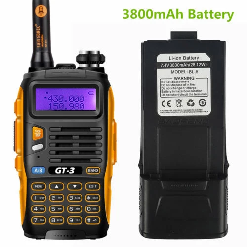 bilder für Baofeng GT-3 Mark II 3800 mAh Batterie VHF/UHF Dual Band FM Ham Funkgeräte Walkie Talkie Transceiver Scanner bilder für Baofeng GT-3 Mark II 3800 mAh Batterie VHF/UHF Dual Band FM Ham Funkgeräte Walkie Talkie Transceiver Scanner