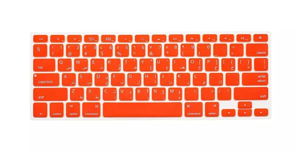 Арабская силиконовая американская арабская клавиатура силиконовая клавиатура чехол для Apple macbook Air Pro retina 13 15 17 для mac book Ноутбук кожа - Цвет: Orange