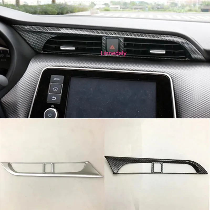 For Nissan Kicks 2017 2018 Car Styling Body Stick Inner Middle Air Conditioning Switch Outlet Vent Garnish Cover Frame Trim 1pcs |