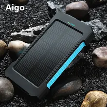 20000mAh Portable Dual USB Compact Waterproof Powerful LED Light Solar Power Bank External Battery Charger With