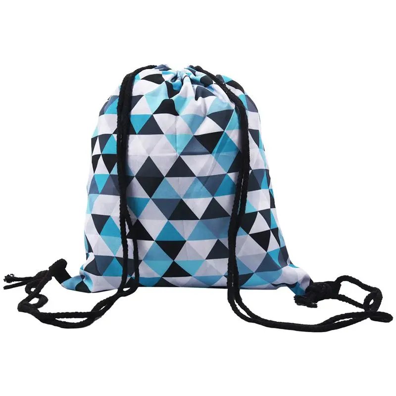 

Unisex Emoji Backpacks 3D Printing Bags Drawstring Backpack(Blue Triple-cornered)39*30cm