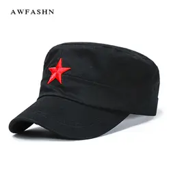 2018 красная пятиконечная звезда Вышивка армейские кепки черная гладкая шляпа камуфляжная армейская бейсболка уличная твердая папа кость