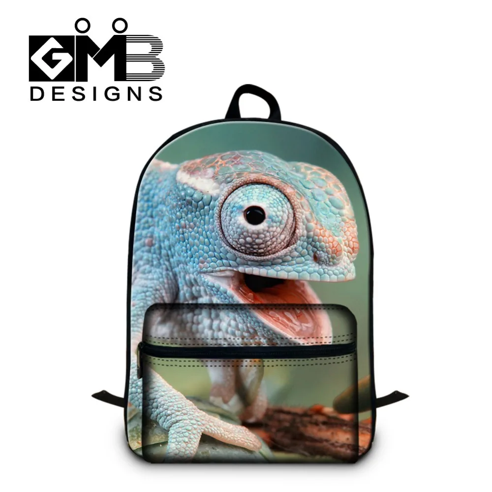 Chameleon 3D pattern computer backpacks for men,fashion bookbags for college students,children's cool day pack,cool school bags