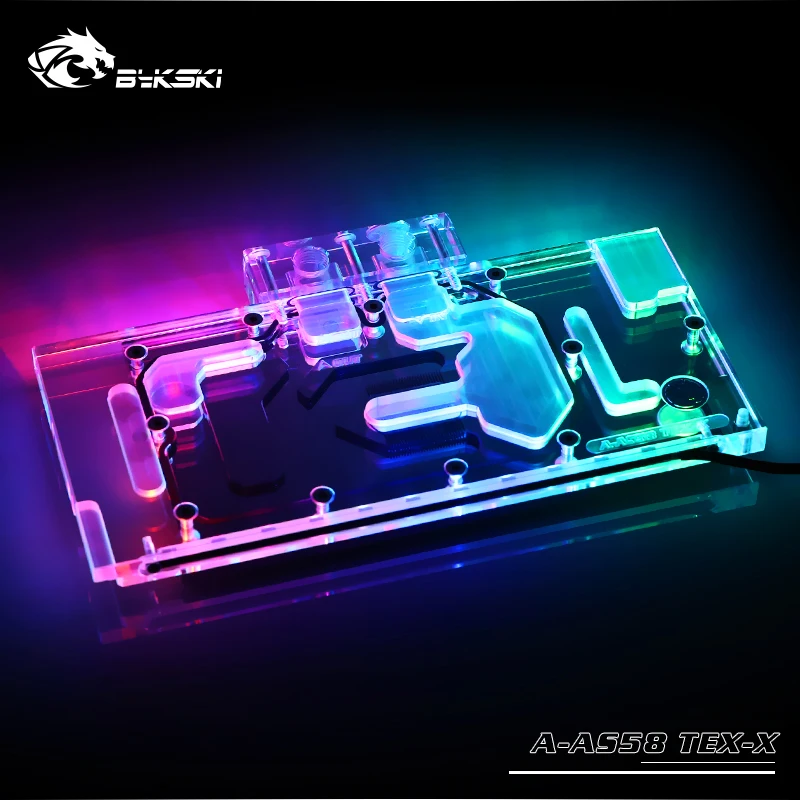 Best Price Bykski Water Block use for ASUS EX-RX580 2048SP 8G / Full Cover Copper Radiator Block/3PIN 5V A-RGB / 4PIN 12V RGB