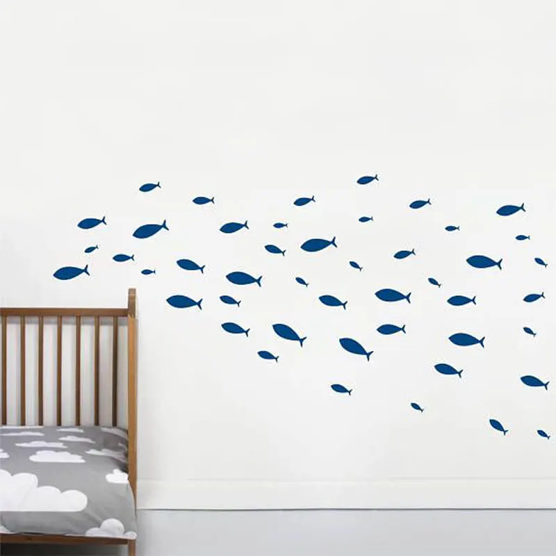 Школа рыб настенные наклейки морской домашний декор для детской комнаты спальни Морской Декор наклейки виниловые художественные росписи Y28