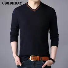Бренд COODRONY, свитер для мужчин, уличная мода, v-образный вырез, пуловер для мужчин, Вязанная одежда для мужчин, Осень-зима, новинка, мужские шерстяные свитера 91062
