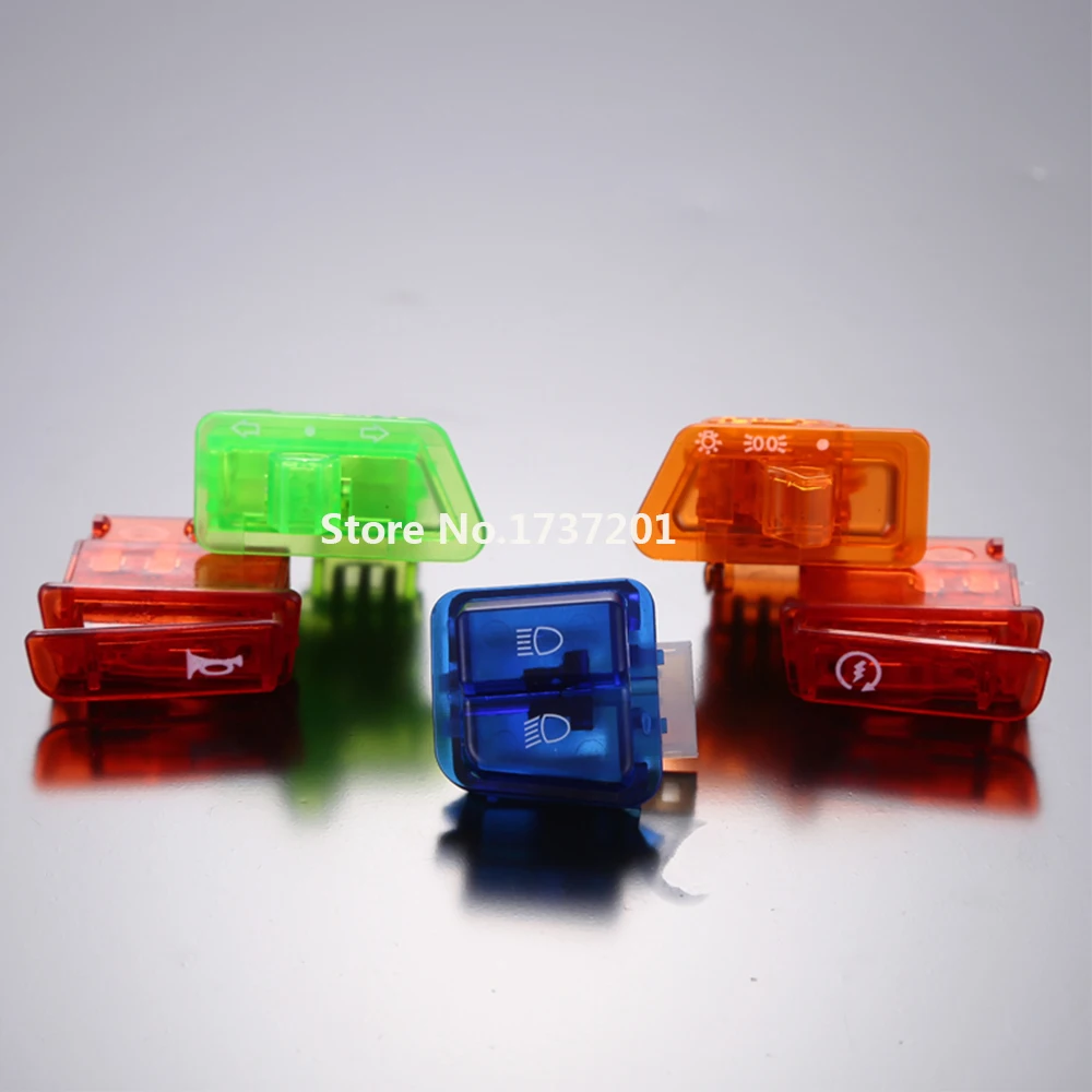 

5pcs/lot Colorful Motorcycle Head Light Horn Dimmer Turn Starter Single Switch Button For GY6 50cc 125cc 150cc Moped Scooter