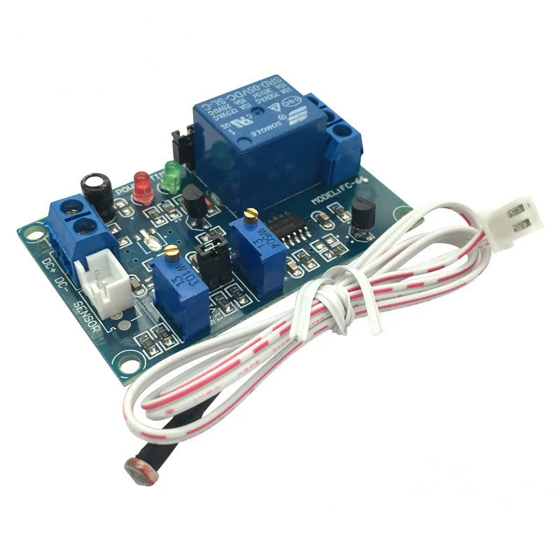 

5V 12V 24V Photoresistor Relay Module Light Brightness Sensor Timer Detection Controller Switch On/Off With Wires for Car Board