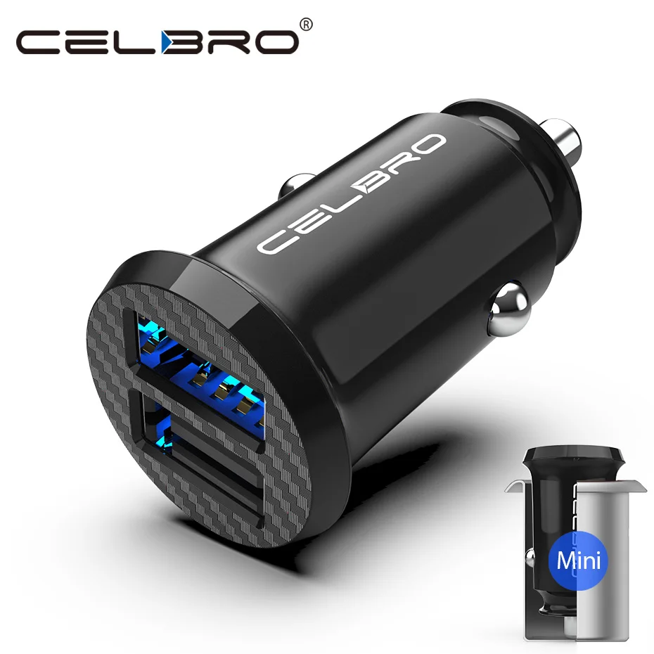 

Upgrade Mini USB Car Charger Adapter 15W Car USB Charger for Mobile Phone Apple iPhone Car Charging Dual USB Auto Charger 2 Port